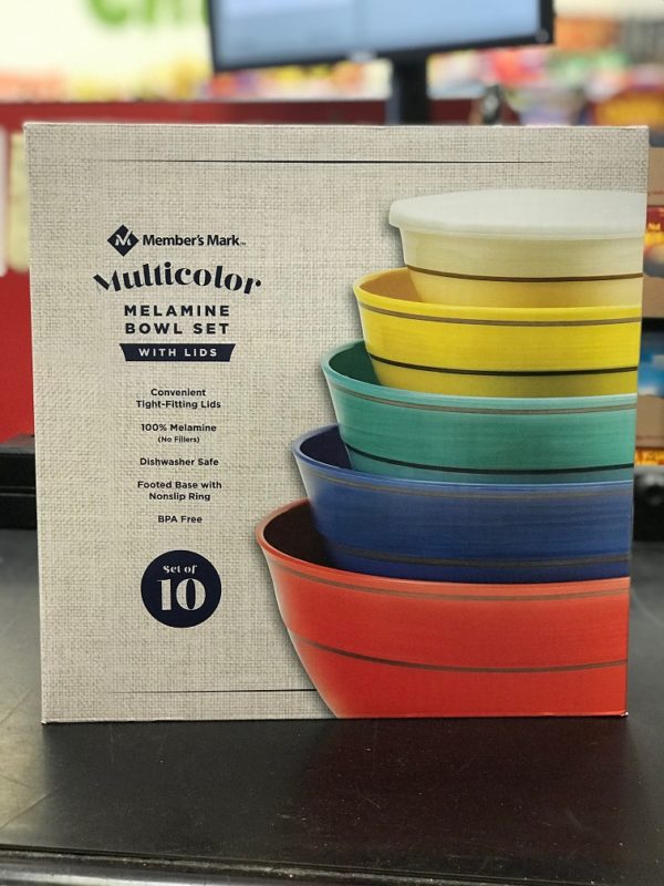  - Sunshine Supermarkets - Food Market - Multi color set of 10 bowls and lids