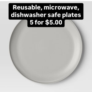 Reusable Microwave, Dishwasher Safe Plates (5)