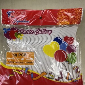 Afs 50 piece plastic cutlery