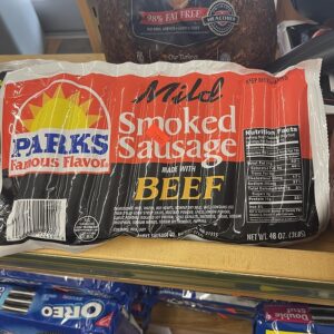 Parks beef sausage 3 pounds