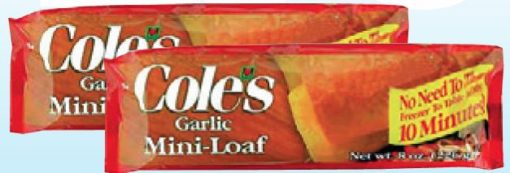 Coles garlic mini Loaf 8 5 9
