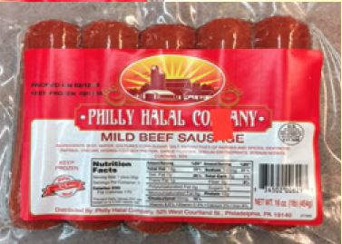  - Sunshine Supermarkets - Food Market - Philly Halal Beef Sausage 16 Oz. Pkg.