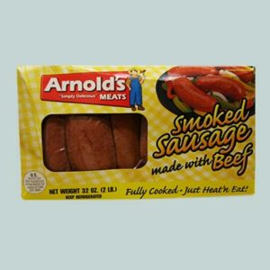 arnolds smoked Sausage Beef 2lb Front 25541.1506543053